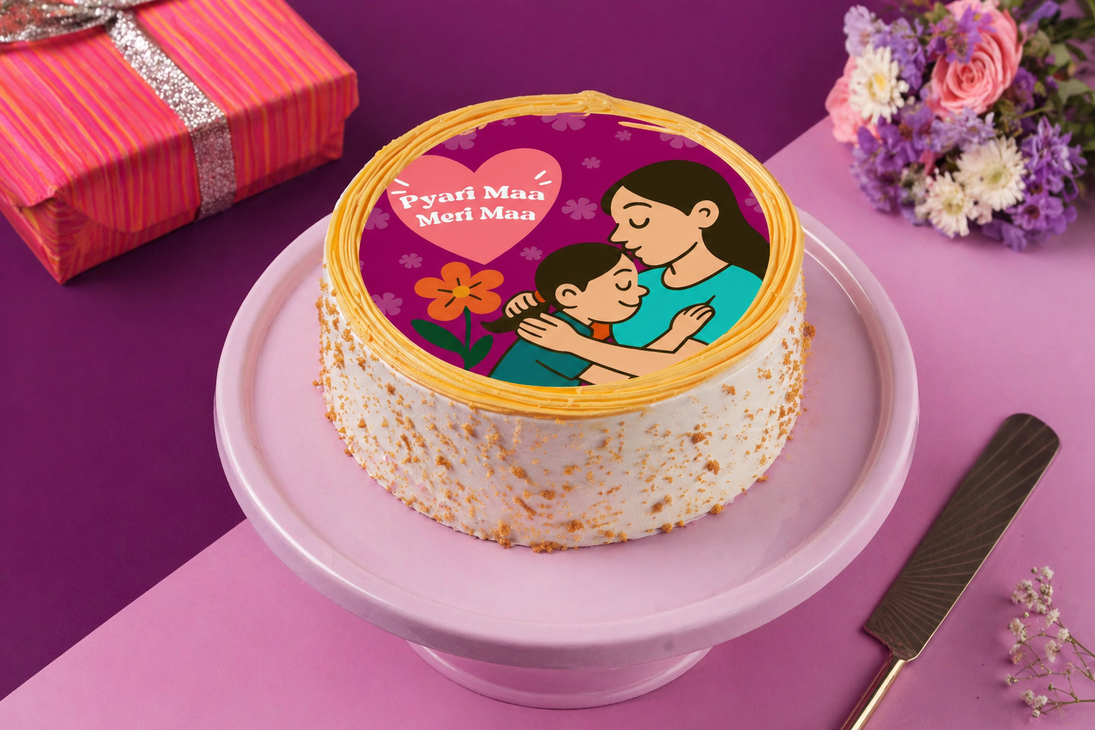 Meri Maa Butterscotch Photo Cake - 500 Gms