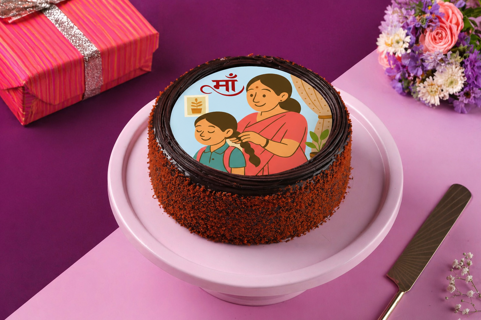 Mother's Day Chocolate Photo Cake - 500 Gms