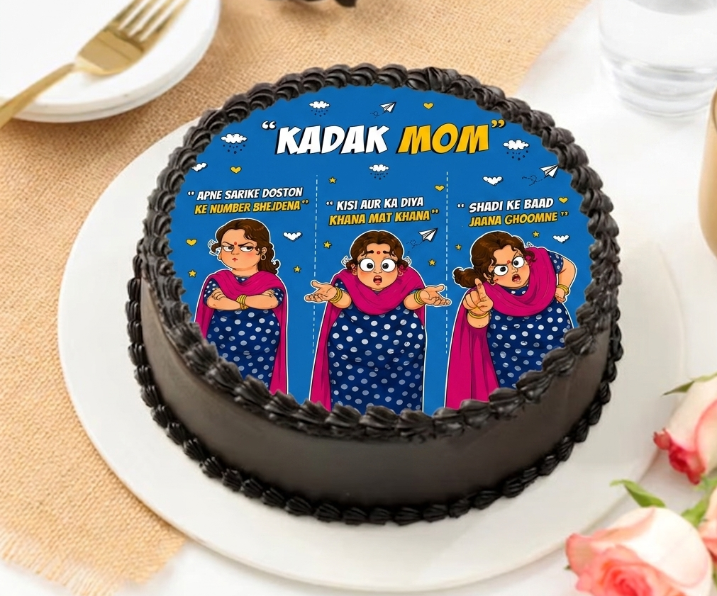 Kadak Mom Chocolate Poster Cake (500 Gm)