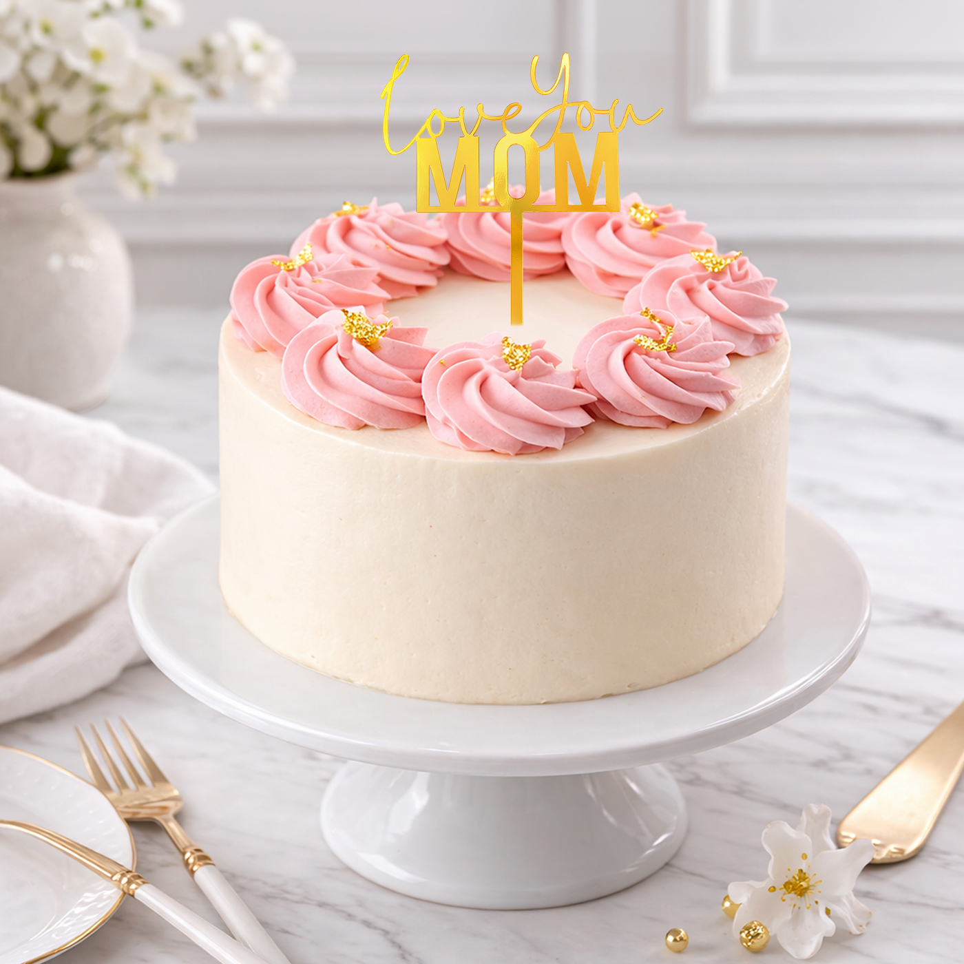 Love You Mom Rosy Truffle Bento Cake(300 Gm)