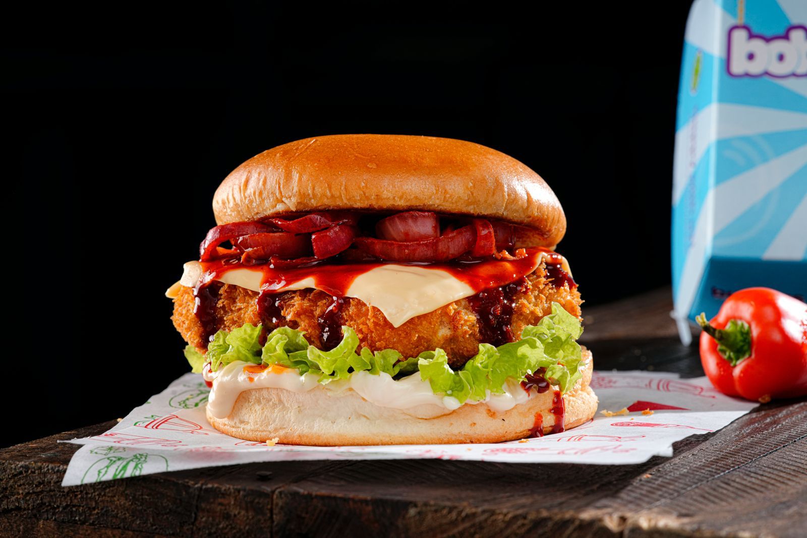 Korean Honey Gochujang Paneer Burger (Its Extra Spicy)