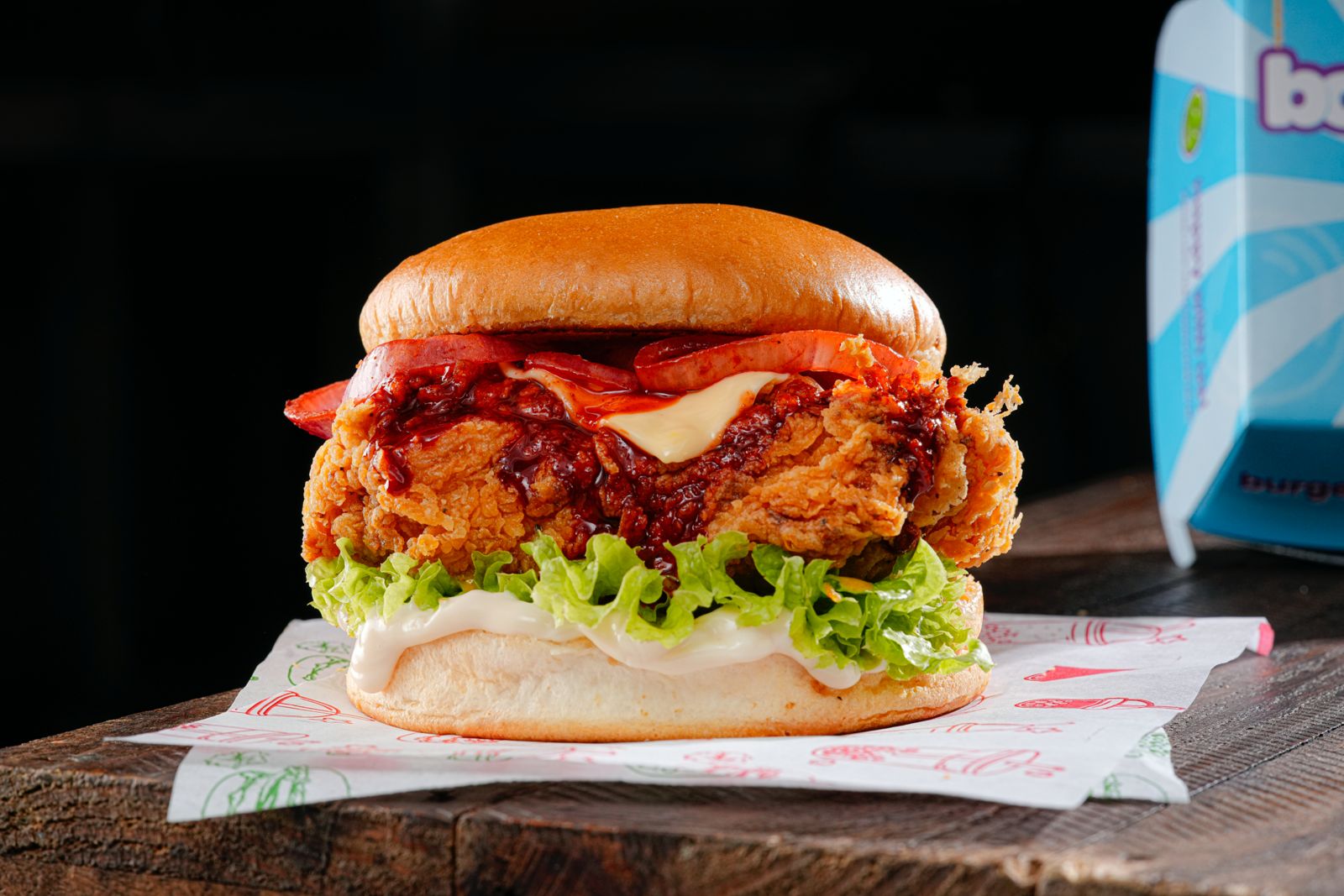 Korean Honey Gochujang Fried Chicken Burger (Its Extra Spicy)