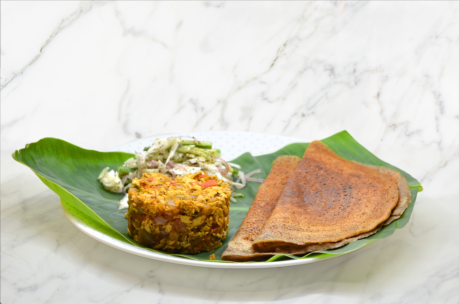 Vegan Tofu Bhurji With Millet Dosa