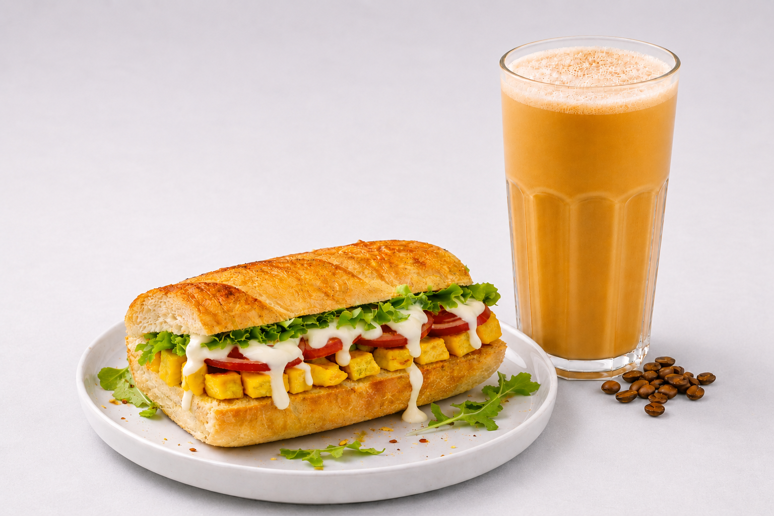 Cafe Frappe N Paneer Tikka Sandwich