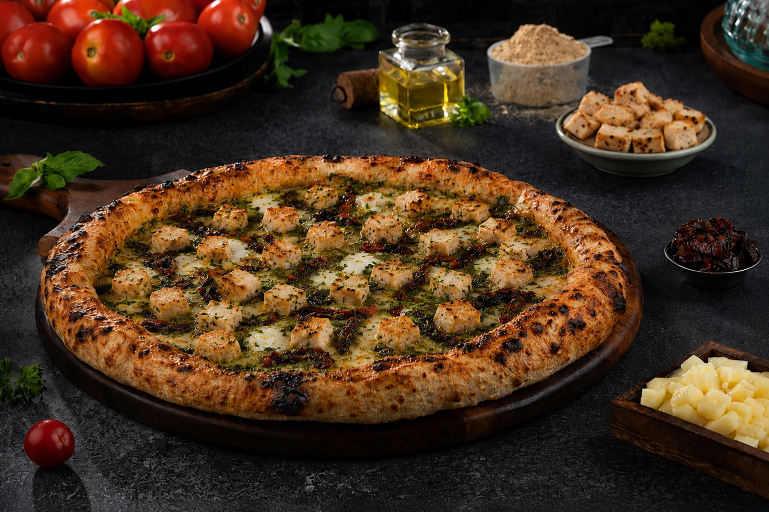 SUPERYOU High Protein Sourdough Smoked Chicken Pesto Pizza