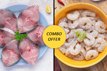 Surmai Steaks + Prawns
